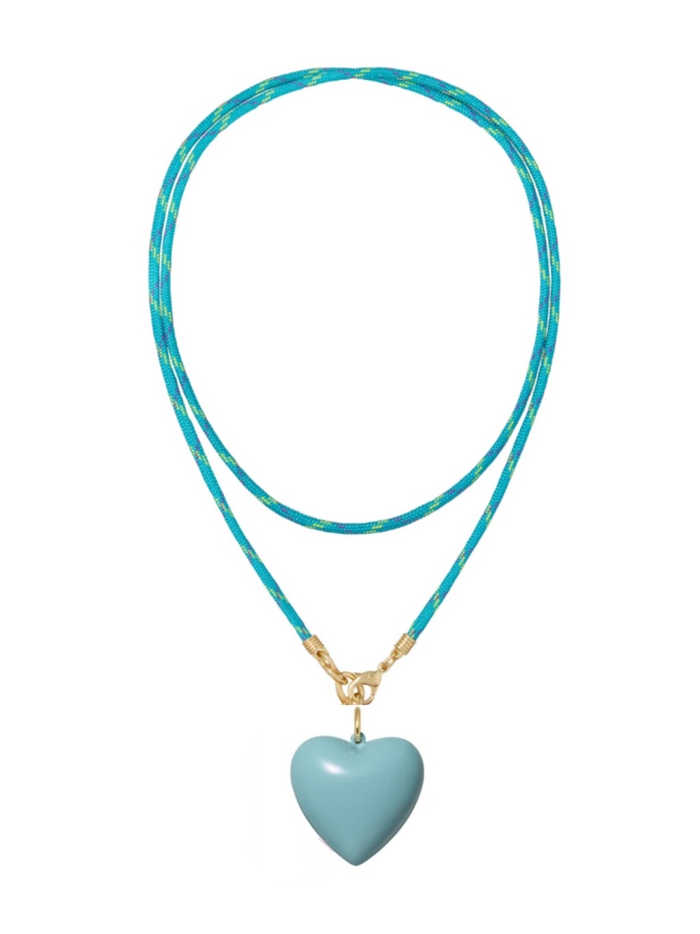 Roxanne Assoulin Long Happy Cord
Charm
Necklace Dark Turquoise Cord Cloud Heart